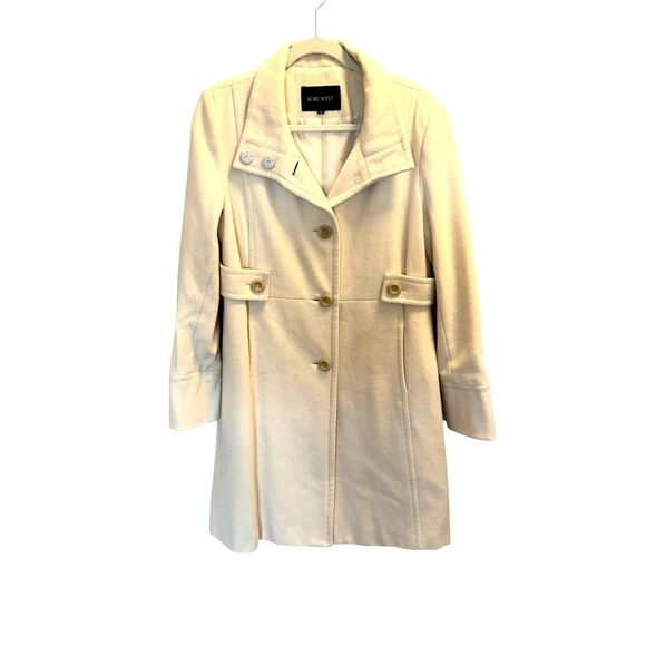 Nine West cream trench overcoat size 10 - Picture 1 of 5